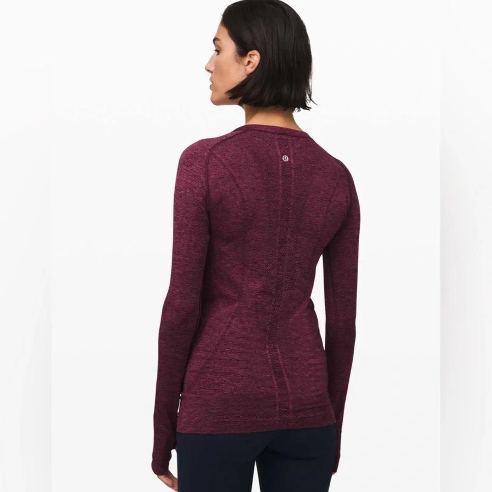 Lululemon Swiftly Tech Long Sleeve Merlot Crew Running Gym Workout Top Shirt